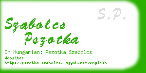 szabolcs pszotka business card